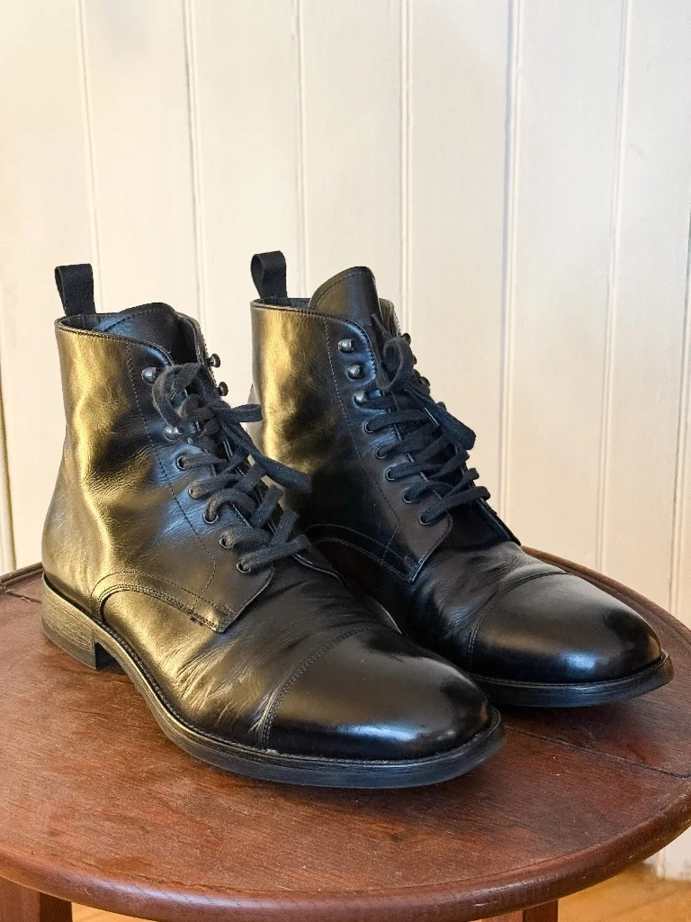 To Boot New York Cap Toe Black Combat Boots US 10 / EU 43
